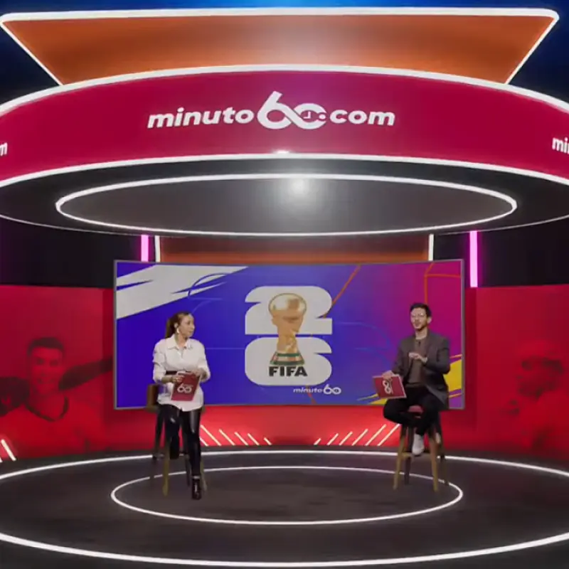 Ejemplo de estudio chroma de un podcast sobre el mundial de futbol 2026