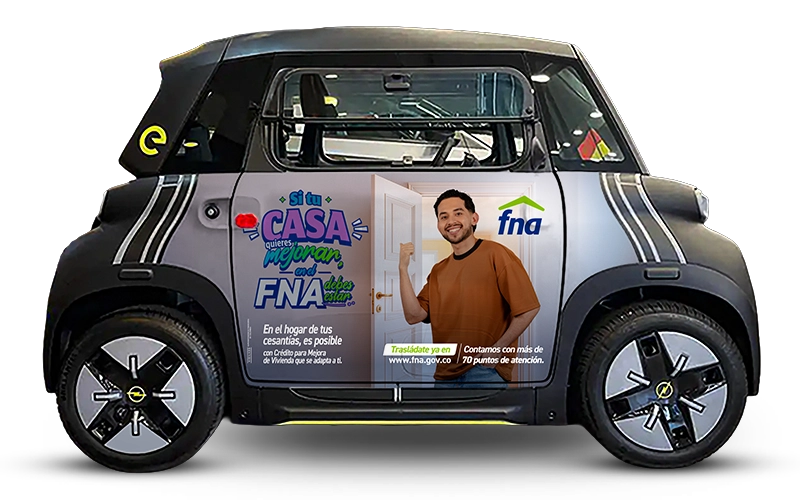 publicidad móvil brandeado con el cliente Fonda Nacional del ahorro